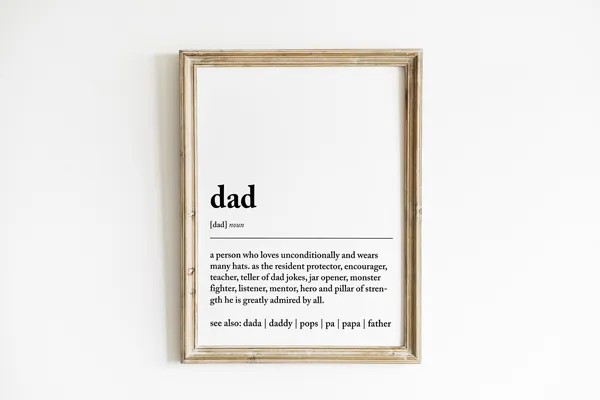 Dad Definition Art Print, Father's Day Gift for Dad
