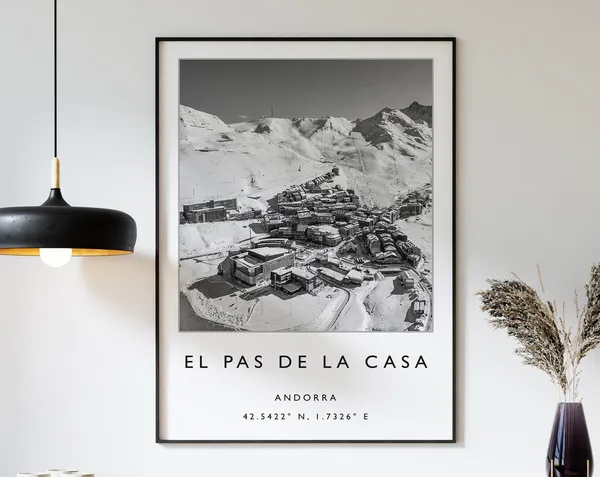 Pas De La Casa Andorra Ski Travel Poster