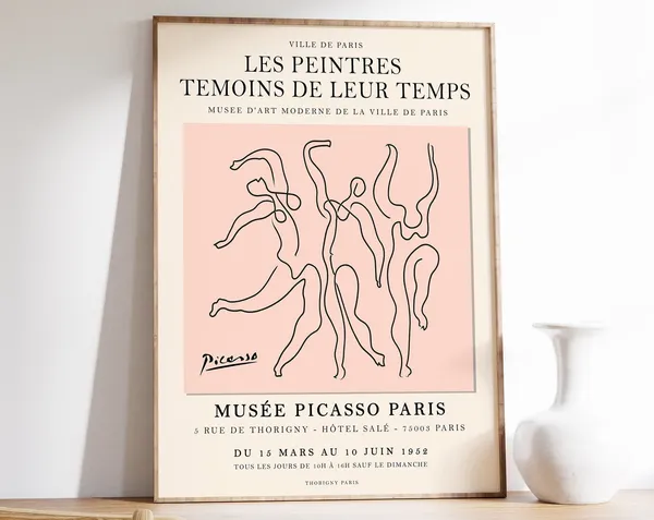 Picasso Exhibition Poster, Vintage Minimalist Art Print
