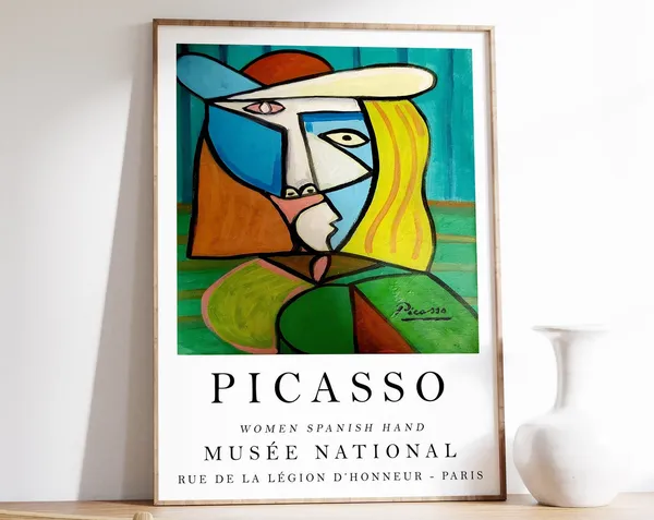 Picasso Exhibition Poster, Spanish Women Cubism Art Print