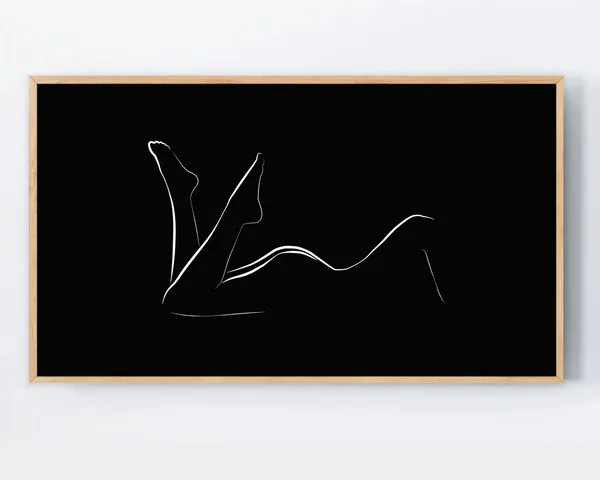 Woman Body Contour Line Drawing Art Print