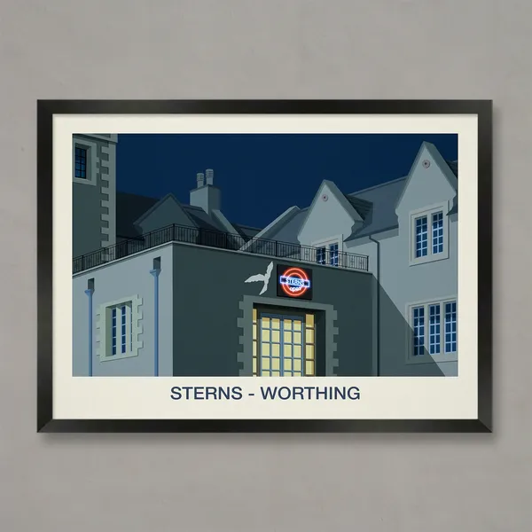 Sterns Nightclub Poster, Nightlife Travel Poster