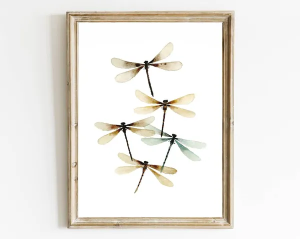 Dragonfly Watercolor Art Print, Farmhouse Decor