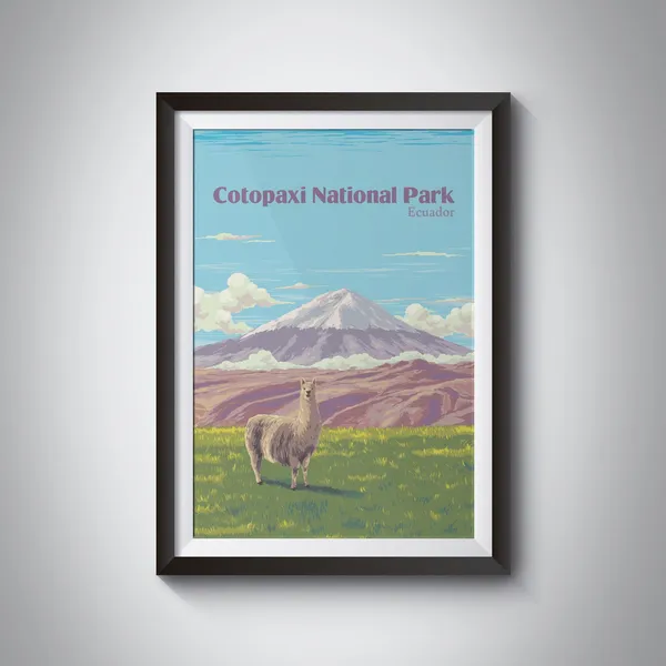 Cotopaxi National Park Vintage Travel Poster