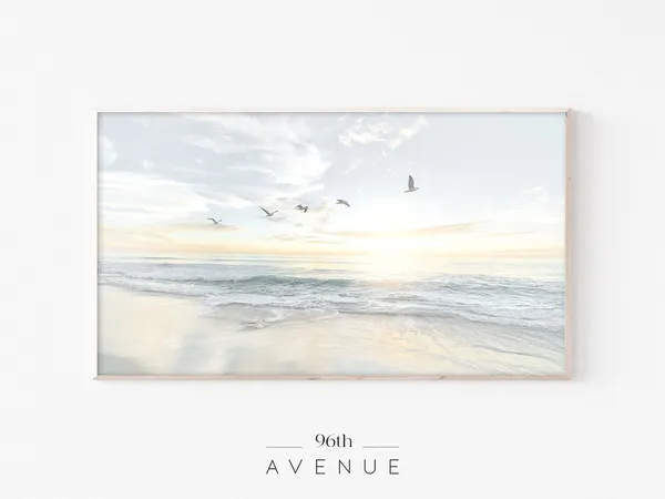 Beach Sunset Coastal Art Print for Frame TV