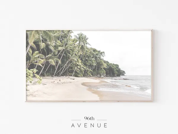 Tropical Landscape TV Art, Palm Trees Travel Poster