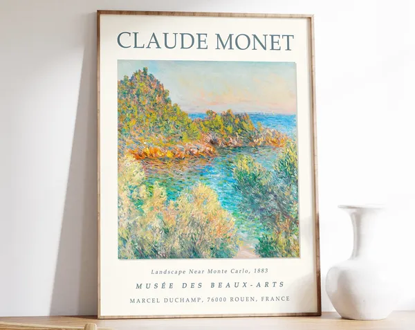 Claude Monet The Beach And The Falaise Vintage Poster