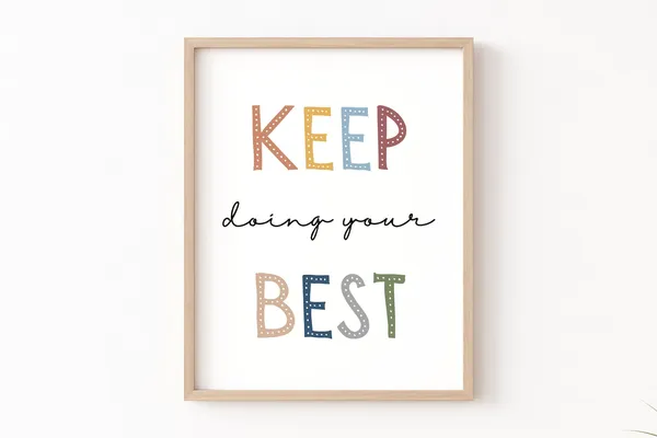 Keep Doing Your Best Kids Affirmations Boho Art Print
