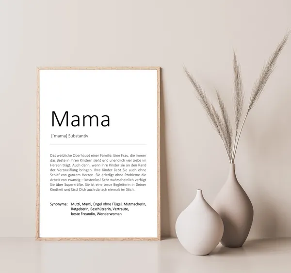 Mom Thank Mother Gift Definition Poster Print