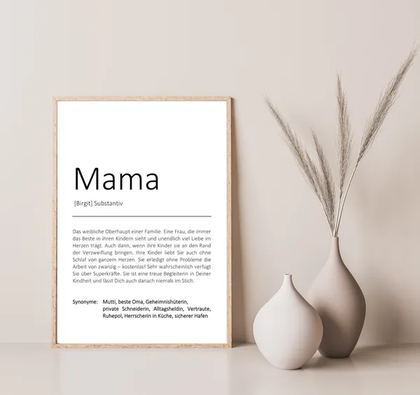 Mom Thank You Mother Definition Art Print