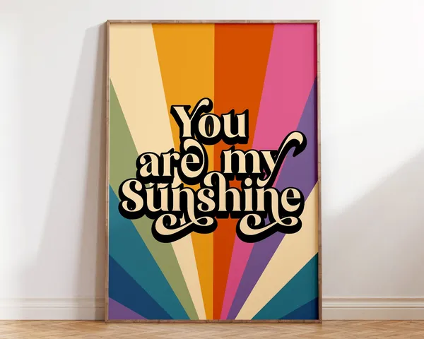 You Are My Sunshine, 1970s Retro Art Print