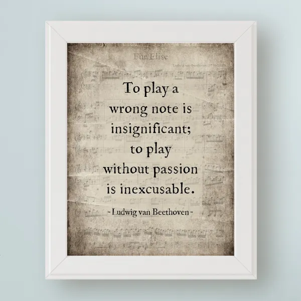 Beethoven Quote Art Print, Music Sign Wall Art