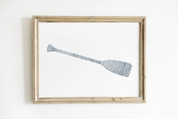 Paddle Print Wall Art, Lake House Decor