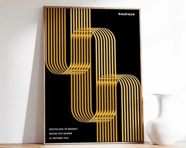 Bauhaus Exhibition Poster, Retro Art Print