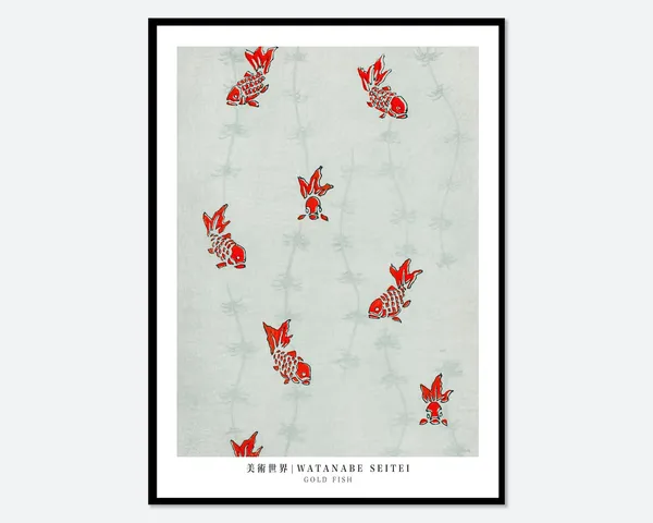 Watanabe Seitei Gold Fish Vintage Japanese Art Print