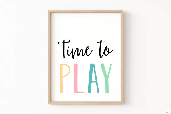 Time To Play Pastel Playroom Nursery Print