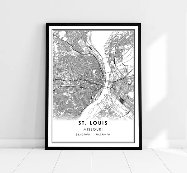 St. Louis Map Poster, Missouri City Travel Map