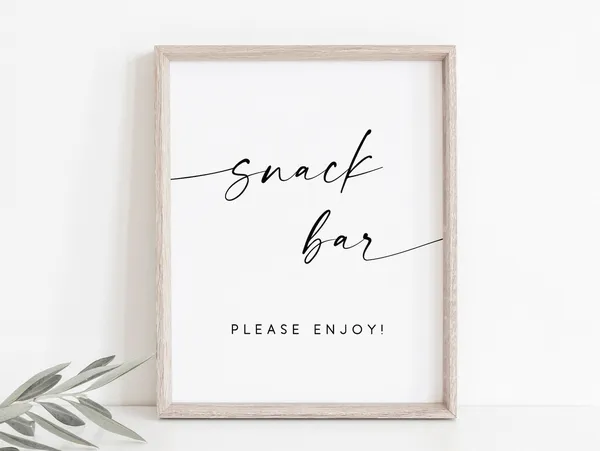 Snack Bar Sign, Late Night Wedding Reception Poster