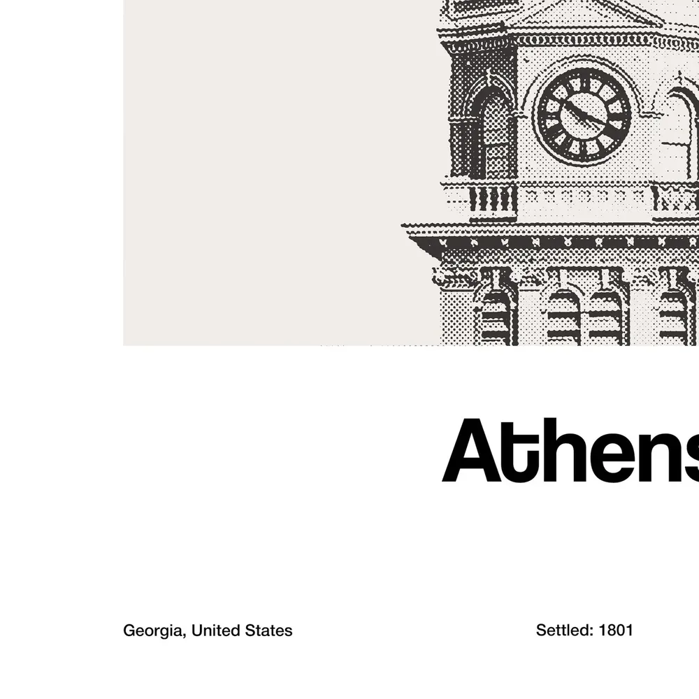 Athens GA City Hall Minimalist Art Print - Image 2