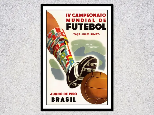 World Cup 1950 Brazil Promotional Travel Poster
