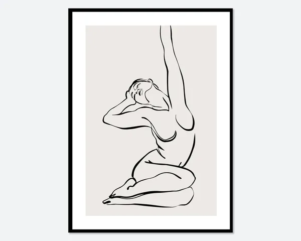 One Line Girl Silhouette Minimalist Line Art Print