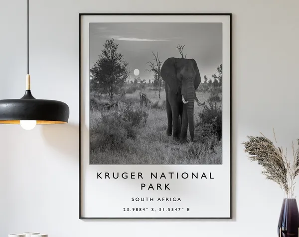 Kruger National Park Travel Poster, South Africa