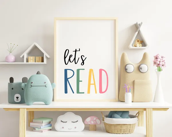 Lets Read Sign Playroom Reading Corner Poster Print