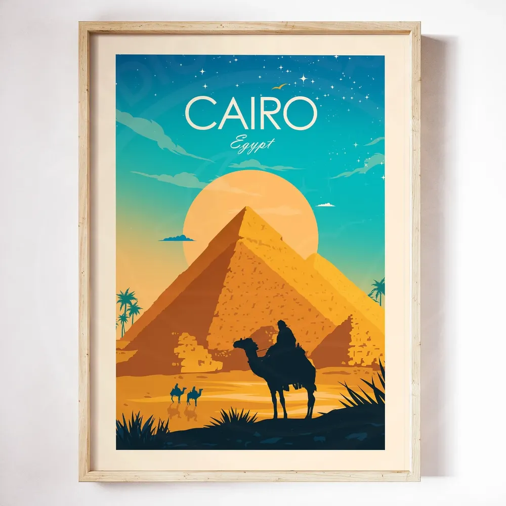 Cairo Egypt Travel Print, Pyramids Of Giza - Image 3