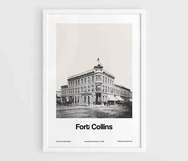 Fort Collins Colorado Minimalist Custom Art Print