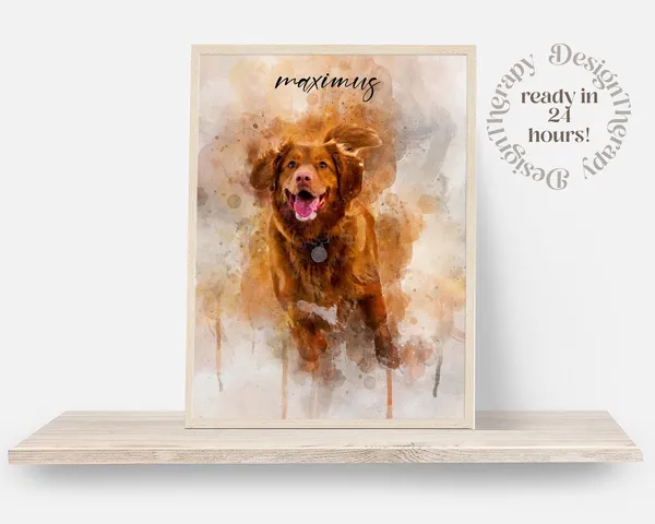 Watercolor Personalized Portrait Art Print