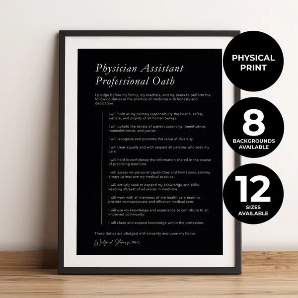 Personalized Physician Assistant Oath Art Print