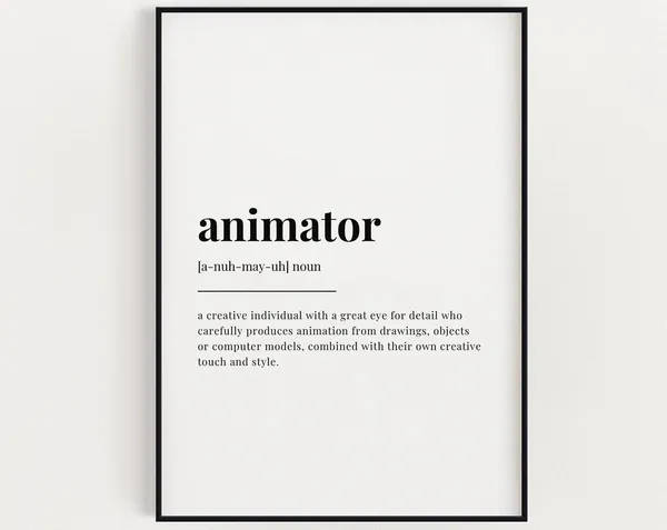 Animator Definition Quote Print, Office Art Poster