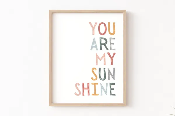 You Are My Sunshine, Boho Nursery Art Print