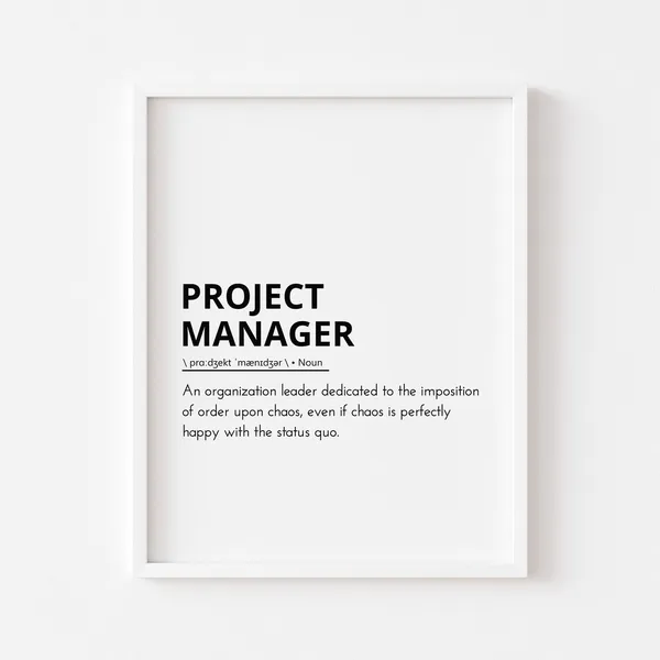 Project Manager Definition Gift Art Print