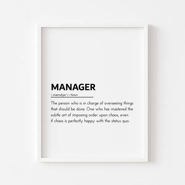 Manager Definition Gift Ideas, Office Gifts Poster