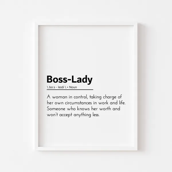 Boss Lady Definition Quote, Motivational Poster