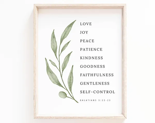Fruit of the Spirit Scripture Art Print, Botanical