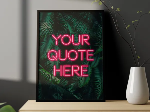 Personalised Neon Song Lyrics Quote Jungle Poster
