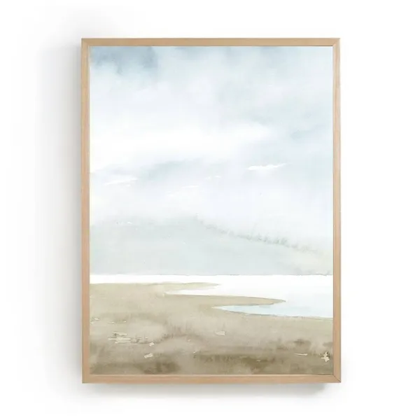 Sea Landscape Watercolor Painting Coastal Wall Art Print
