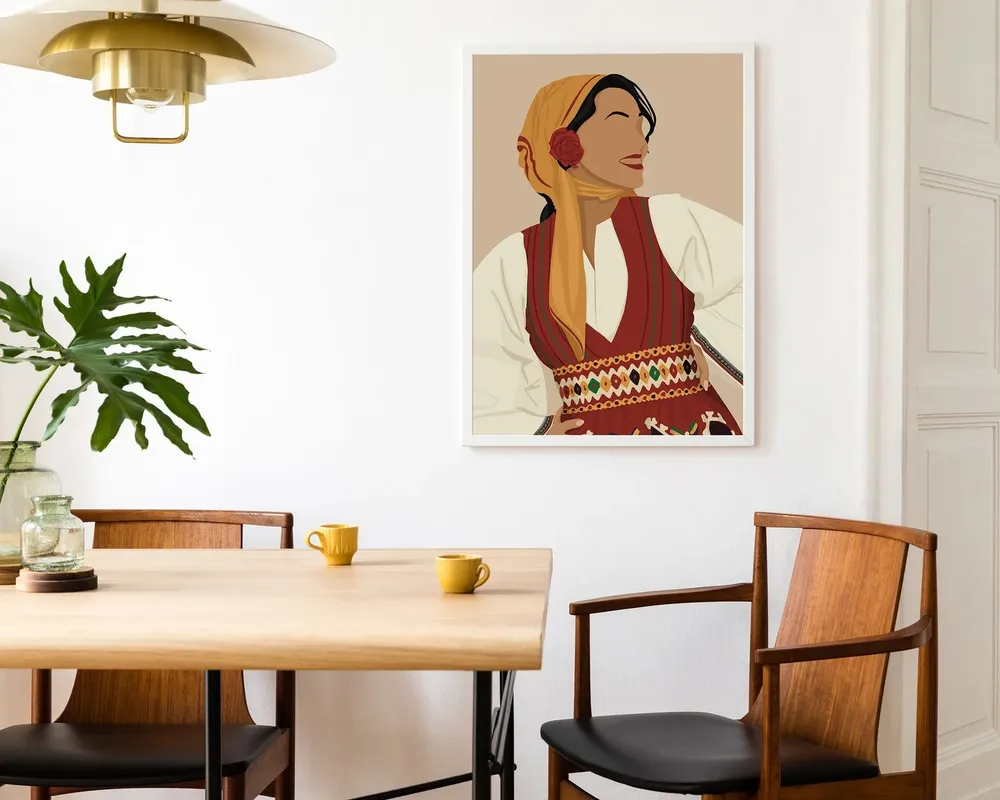 Macedonian Folk Dancers Art Print, Balkan Home Decor - Image 4