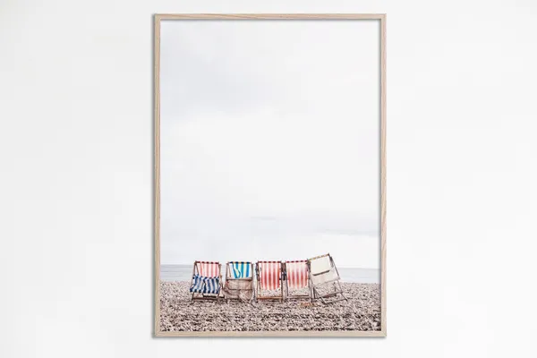 Beach Chair Retro Print, Coastal Wall Art Poster