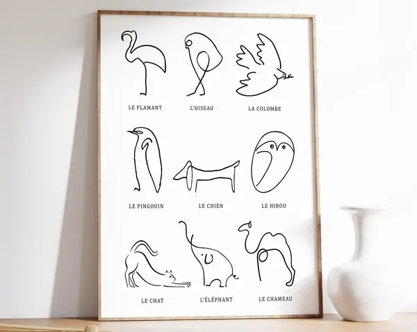 Picasso Minimalist Line Art Poster Print