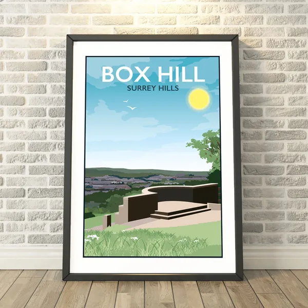 Box Hill Surrey Travel Poster, Memory Capture