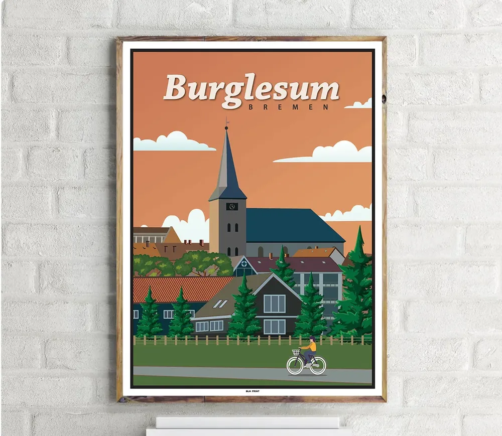 Bremen Burglesum Vintage Travel Poster