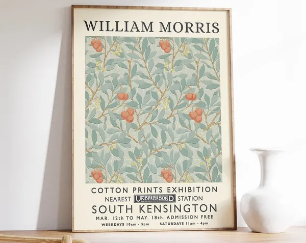 William Morris Exhibition Print, Vintage Floral Art Print