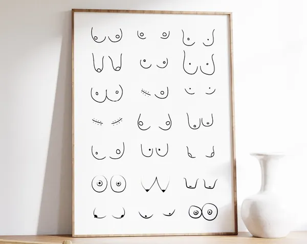 Boob Print, Feminist Female Body Art Poster