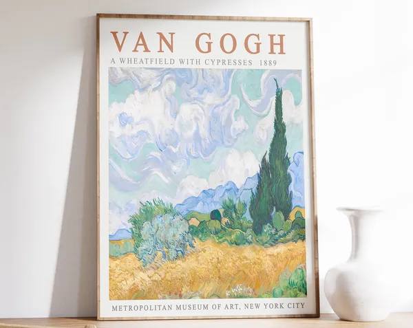 Van Gogh Wheatfield With Cypresses Art Print