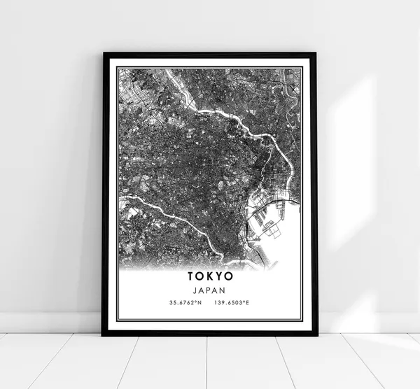 Tokyo Map Travel Poster, Japan City Map