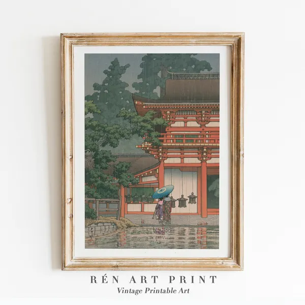 Vintage Japanese Art Print, Minimalist Wall Decor