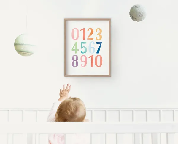 Homeschool ABC Poster, Rainbow Numbers Art Print